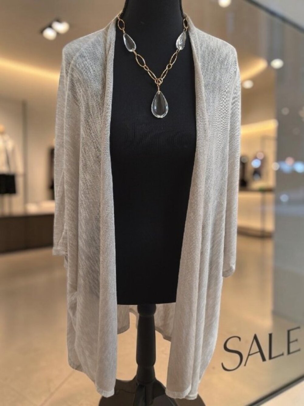 Women's Oversized Light Beige & Greyish Open-Front Cardigan Capelet  ✨Size: OS✨